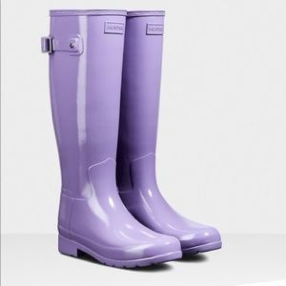 Hunter Original Refined Purple Fit Rain Boots EUC - Picture 1 of 15